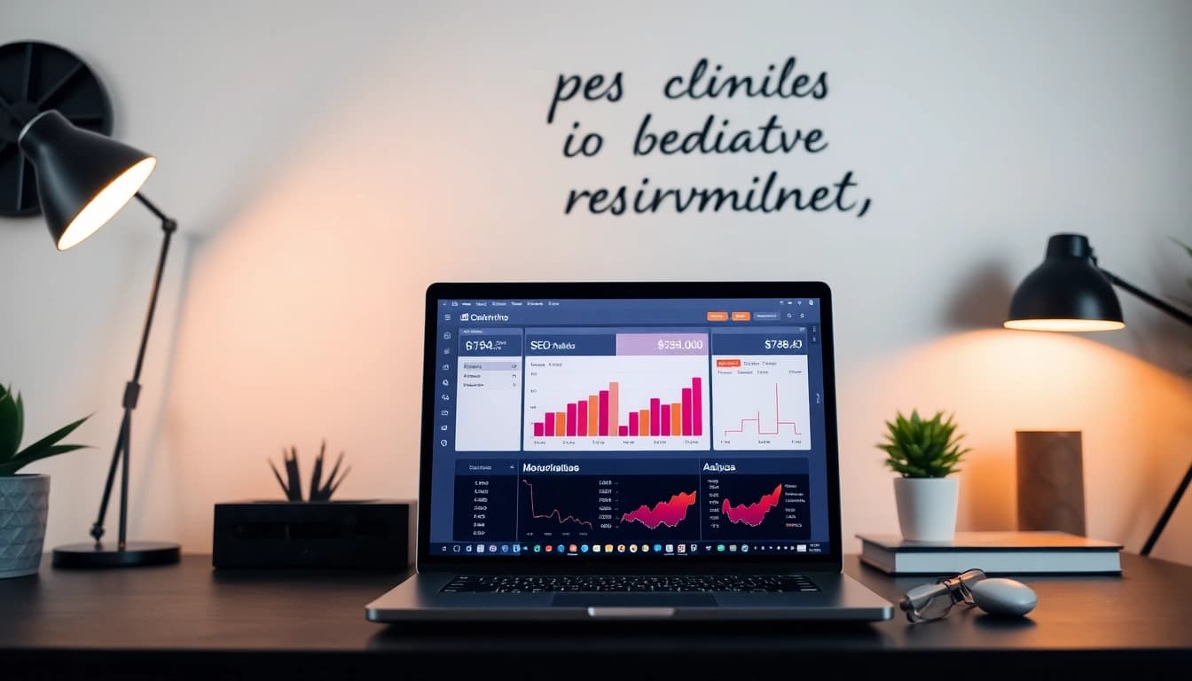 Analyze SEO.my strategies effectively with a sleek workspace and analytics display.
