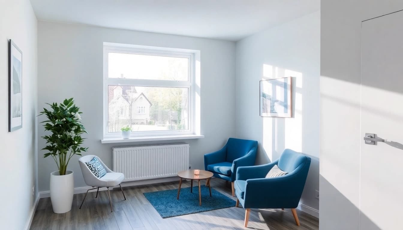 Professionelle Pflegeberatung Köln mit einem freundlichen Berater in einem einladenden Raum.