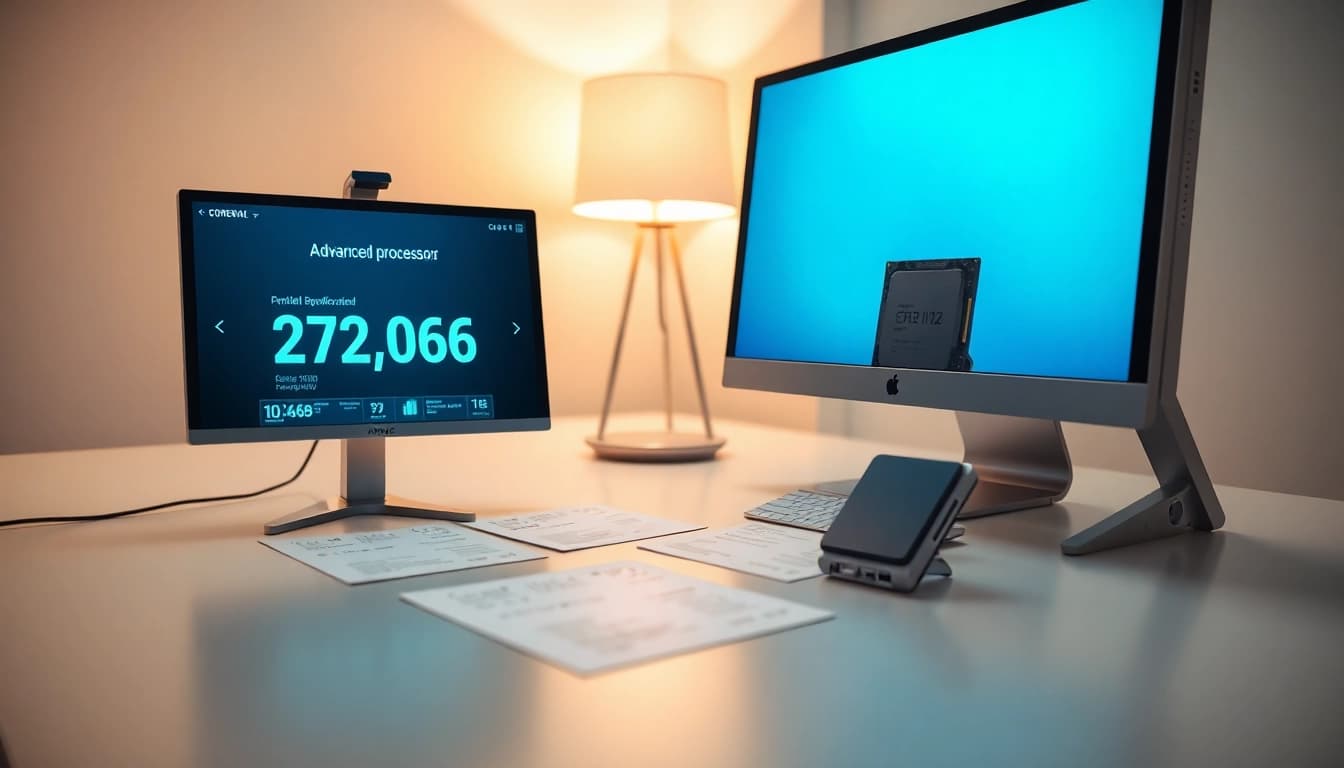 Prozessor Vergleich zwischen zwei leistungsstarken Prozessoren mit Spezifikationen und Leistungsdaten.