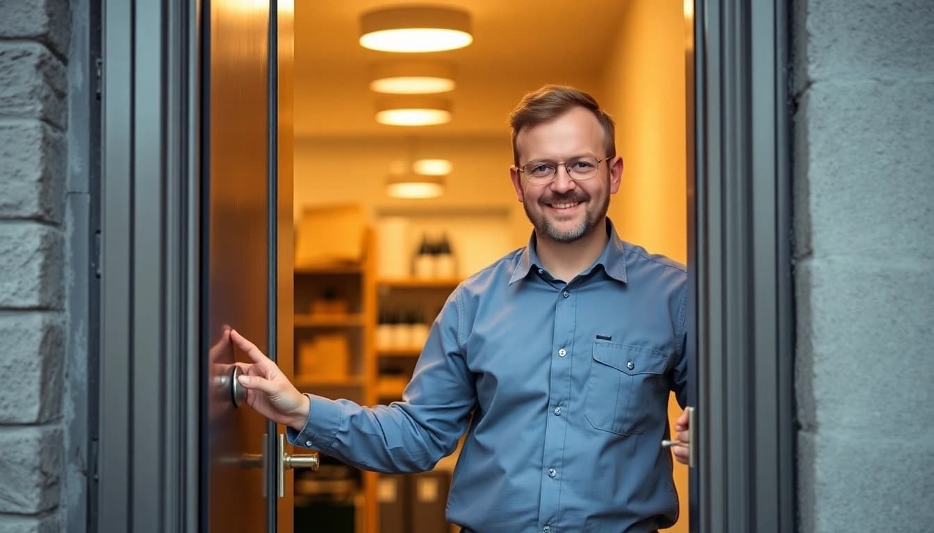 Der Schlüsseldienst Karlsruhe öffnet beschädigungsfrei eine Tür mit professioneller Technik.