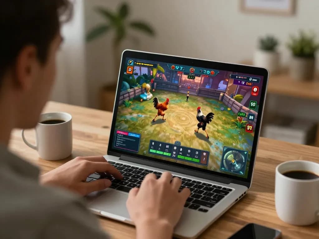 Engaging in intense chicken fighting matches on đá gà 789win gaming platform.