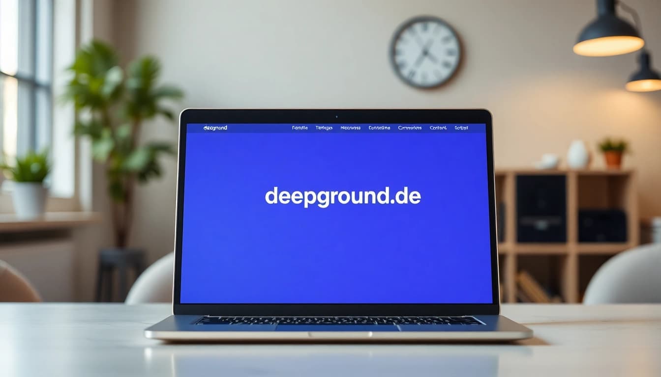 Eine Person, die auf deepground.de navigiert und dabei ein Tablet nutzt, um Informationen zu erhalten.