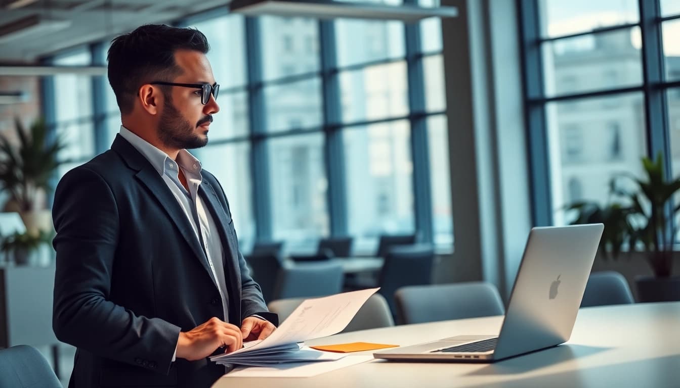 Headhunter Ingenieure in einem modernen Büro, fokussiert auf die Interaktion mit einem Kunden.