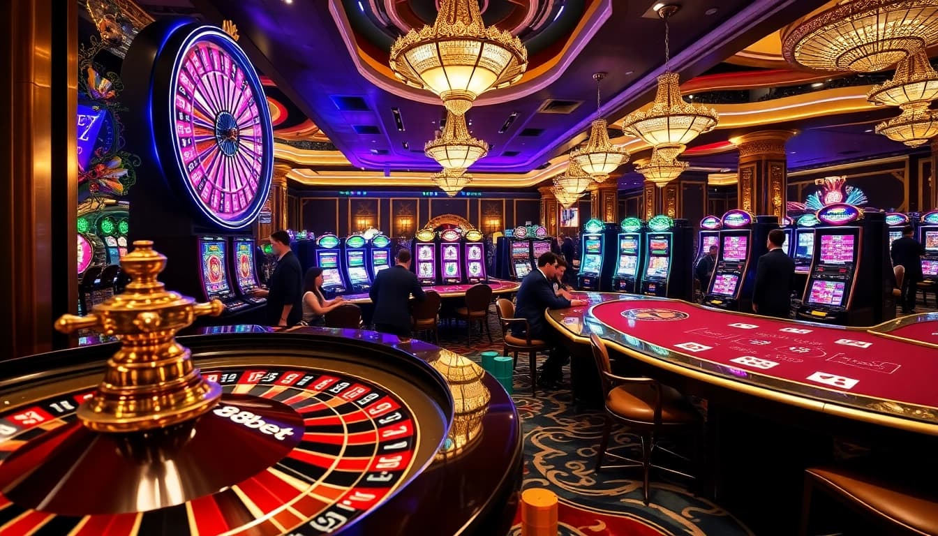 Experience the thrill of winning at 88bet with an elegant casino setting featuring dynamic gaming elements.