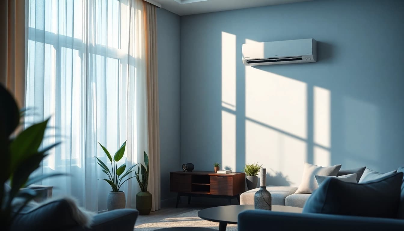 Efficient Klimaanlage kosten display in a beautifully designed living room.