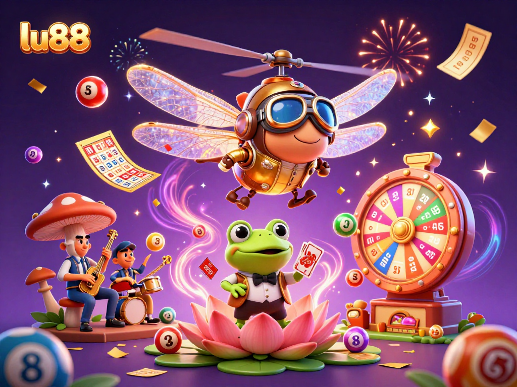 Experience the excitement of lu88 with a colorful casino scene featuring vibrant characters and dynamic elements.