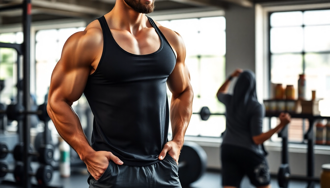 Verschiedene Proteinprodukte und Unique Pharma Steroids in einem modernen Fitnessstudio