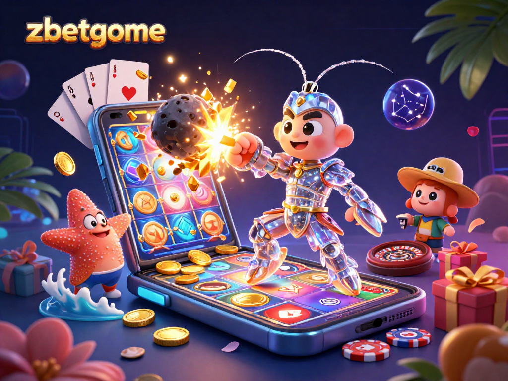 Experience the excitement of zbetgame with golden coins and vibrant casino elements erupting in a thrilling 3D scene.