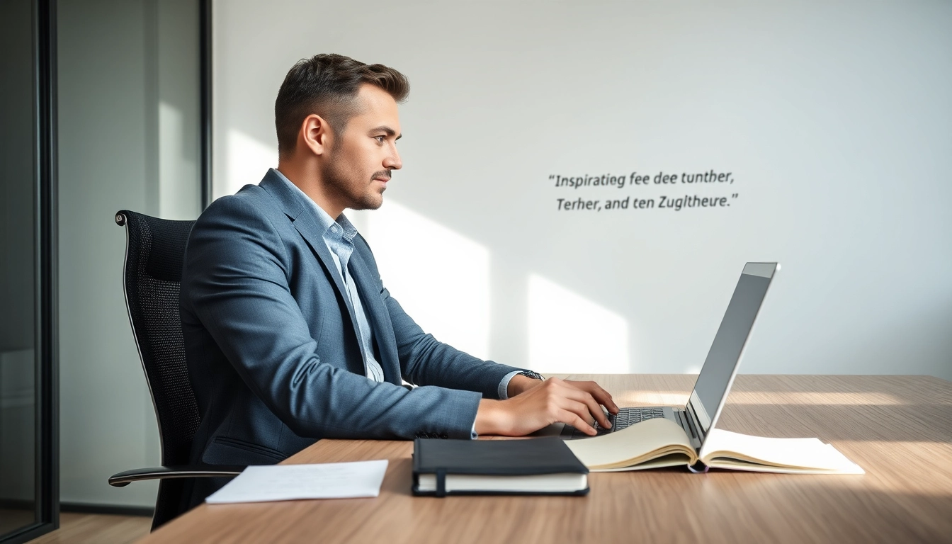 Headhunter Wolfsburg arbeitet konzentriert am Laptop in modernem Büro.