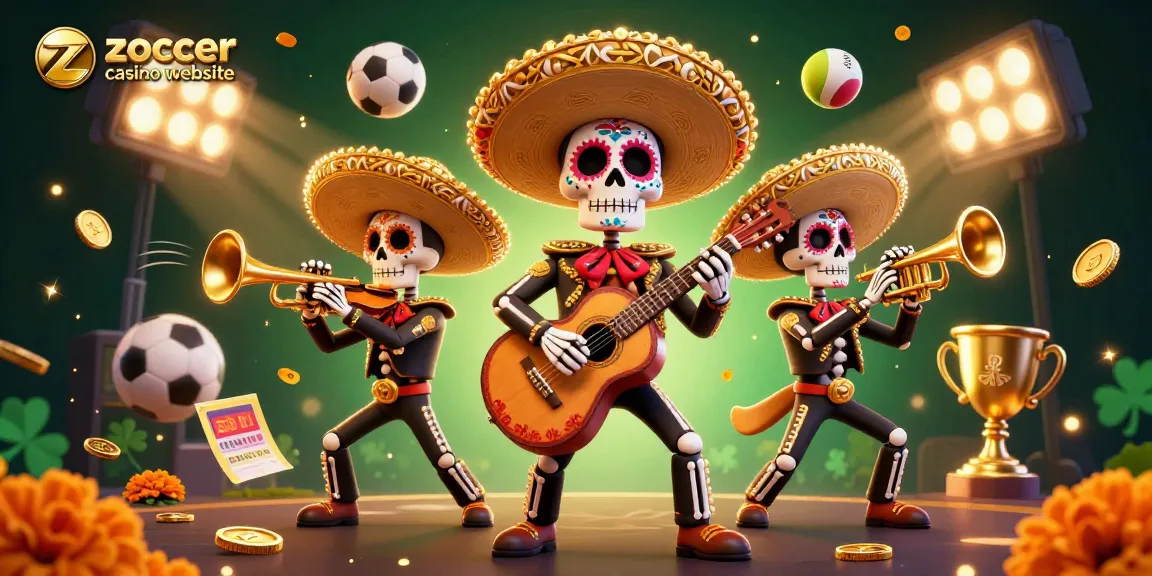 Spielen Sie auf der zoccer Casino-Website mit einer bunten Szenerie voller sportlicher Elemente und lebendiger Charaktere.
