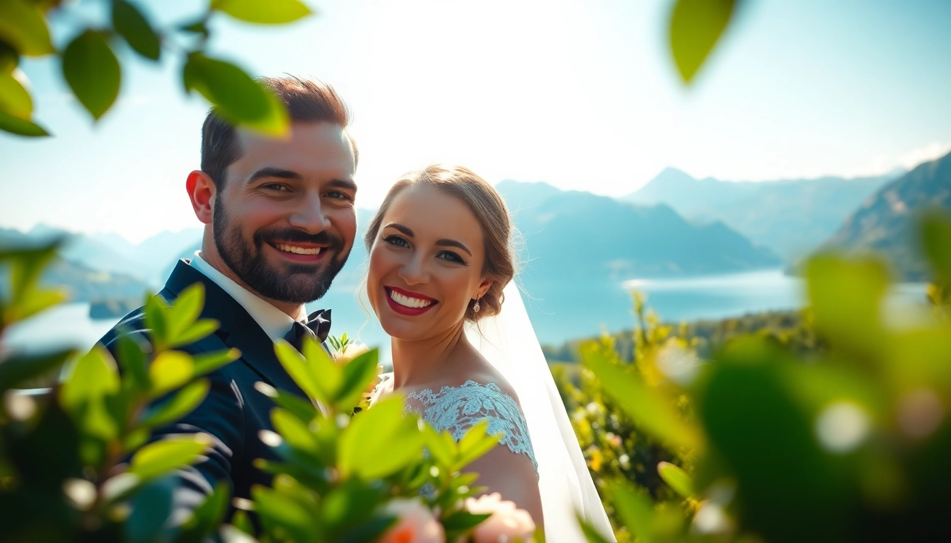 Hochzeitsfotograf Schliersee hält die Freude eines Paares vor der malerischen Kulisse fest.