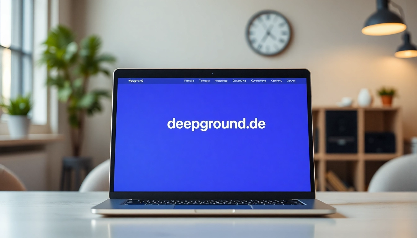Eine Person, die auf deepground.de navigiert und dabei ein Tablet nutzt, um Informationen zu erhalten.