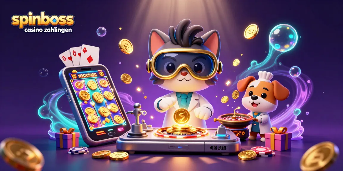 Begeistern Sie sich für SpinBoss Casino Zahlungen mit einer unterhaltsamen 3D-Darstellung von Glücksspielen.