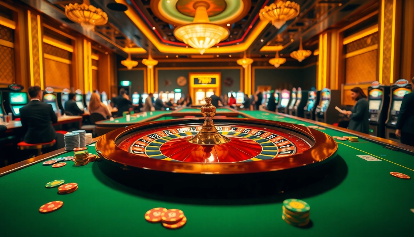 Experience excitement at 789f's casino tables with vibrant chips and engaging players.