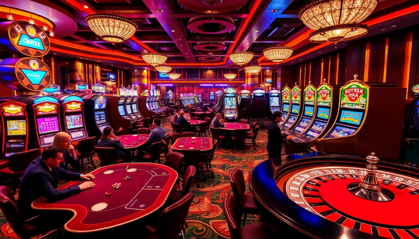 Experience thrilling casino action at NoHu with vibrant poker tables and glamorous slot machines.
