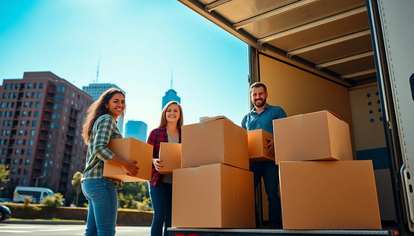 Umzugsunternehmen Darmstadt helfen beim Transport von Umzugskartons in eine neue Wohnung.