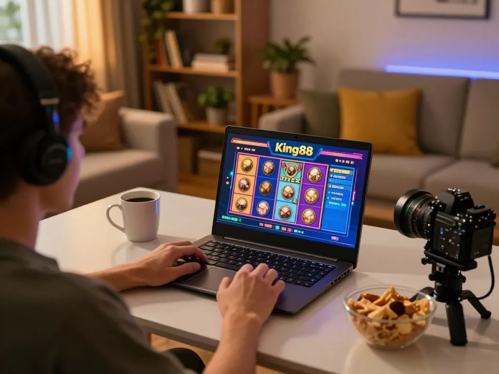 Engaging gameplay on King88 showcasing vibrant slot machine interface during an online gaming session.
