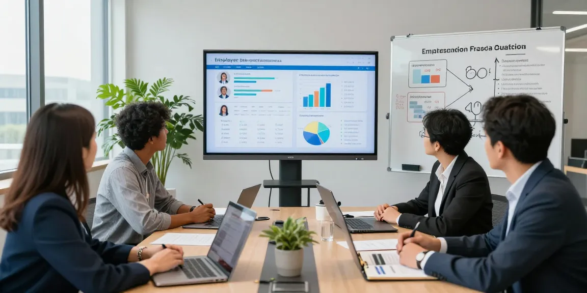 Fachleute bei der Bewertung einer Firma analysieren anonymes Feedback und Leadership-Strategien.
