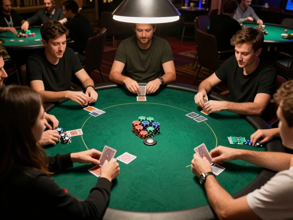 GO88 players placing bets during an engaging poker game session, capturing excitement and strategy.