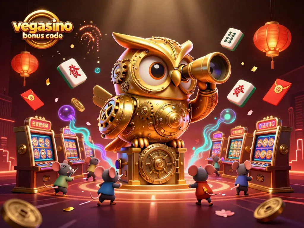 Discover exclusive vegasino bonus code offers with a captivating casino-themed digital illustration.