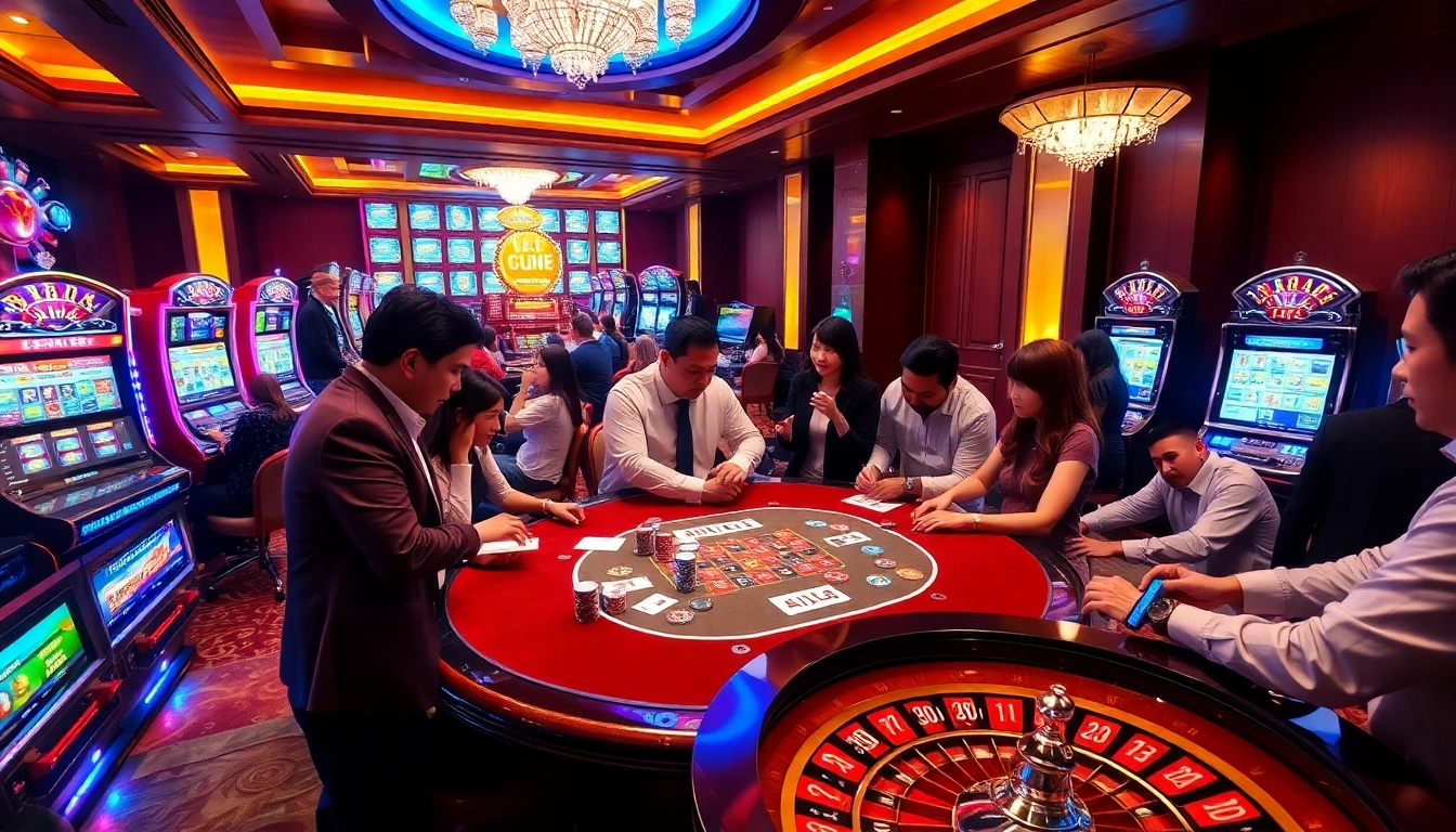 Soi Cầu Lô Kép 247 strategies displayed at an engaging casino setting with players and vibrant games.