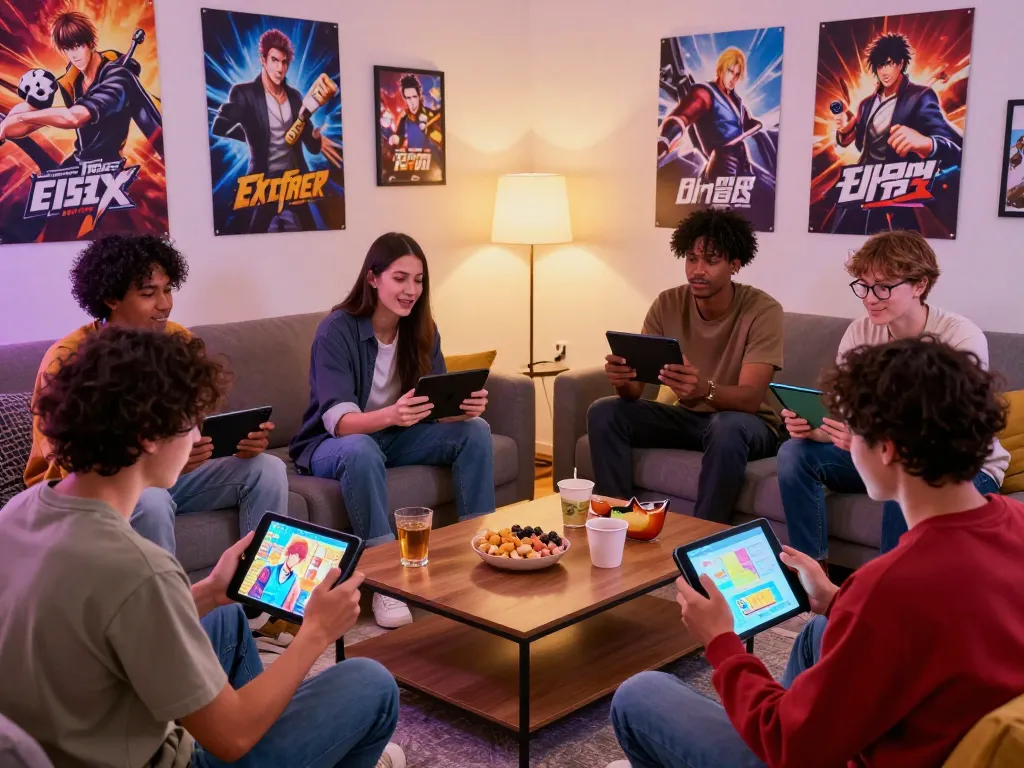 Engaging players enjoying popular game sex visuals in a cozy setting.