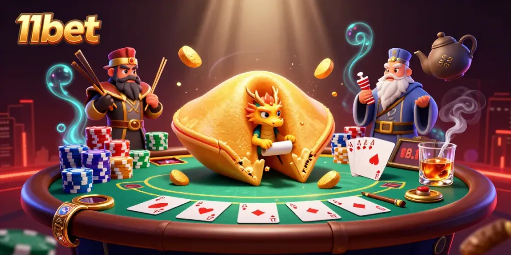 Experience the thrilling casino environment at 11bet with rich poker gaming elements and dynamic characters.