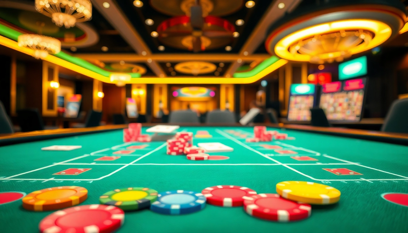 Spielen Sie Casino Spiele.de an einem eleganten Spieltisch mit lebendigen Chips.