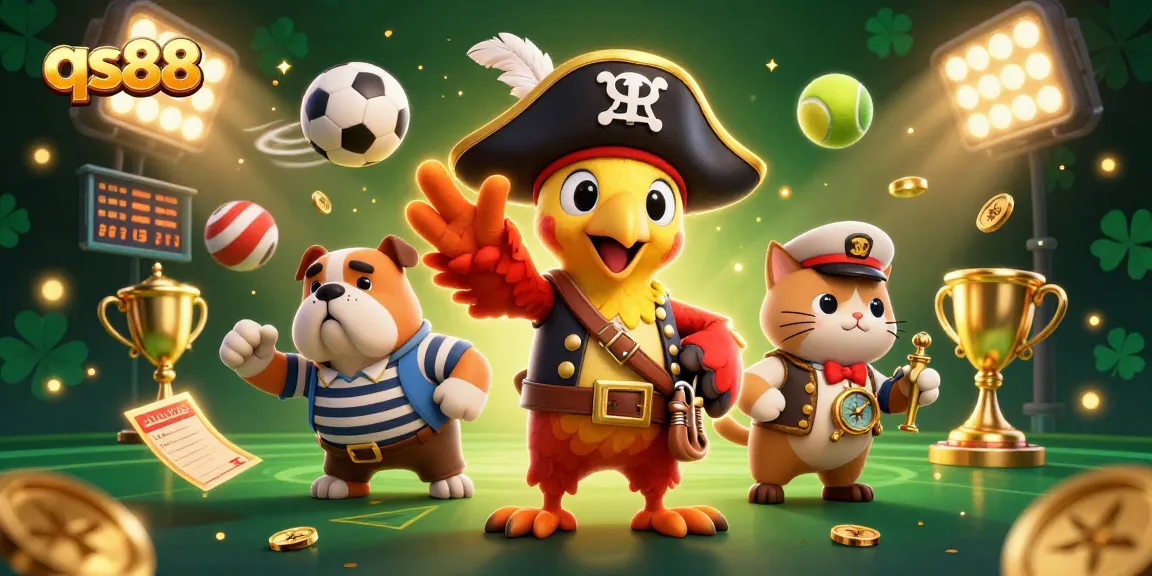 Experience thrilling gameplay at qs88 with colorful characters and dynamic sports elements in a vibrant casino scene.