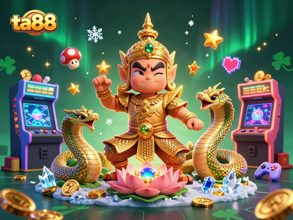 Experience dynamic wins at ta88 with a vibrant 3D illustration of gaming excitement.