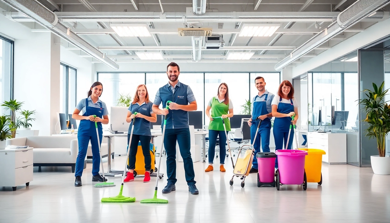 Professionelle Gebäudereinigung Ulm im modernen Büro mit engagiertem Team und sauberem Umfeld