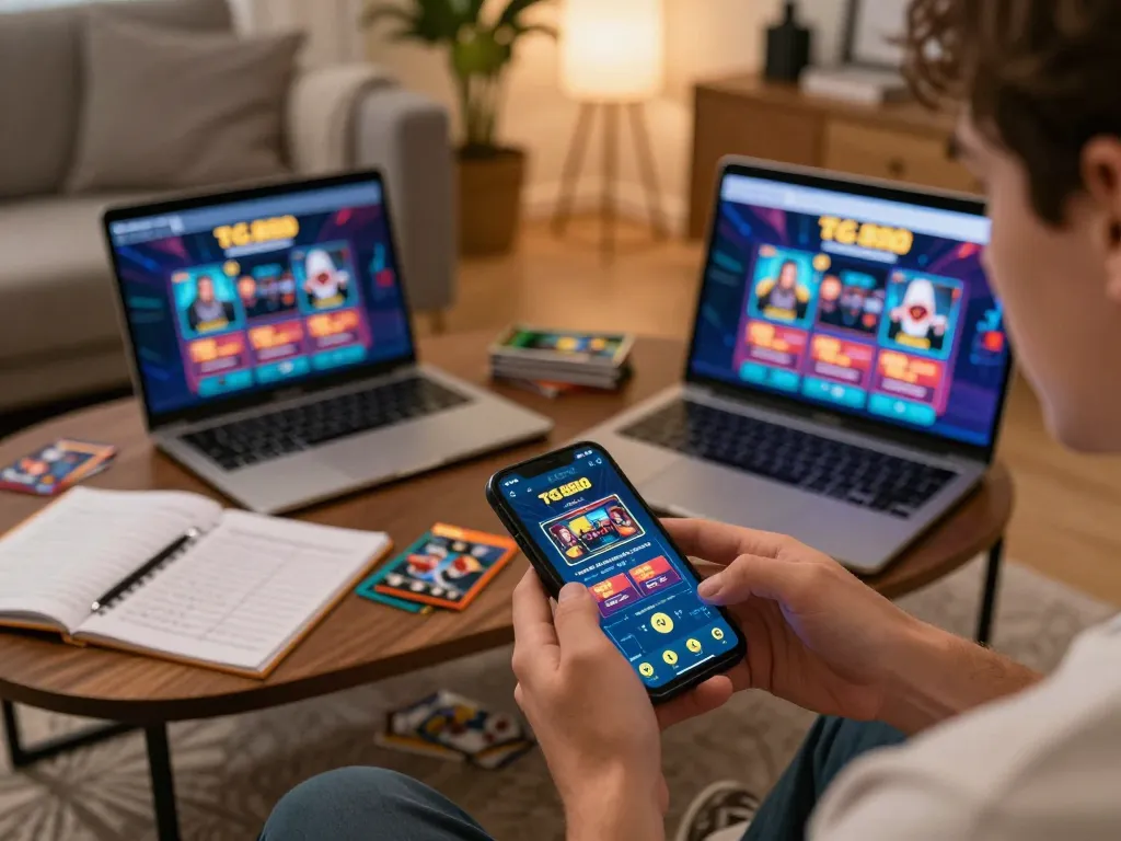 Engaging gameplay on tg 88 smartphone app in a cozy home environment with strategic notes