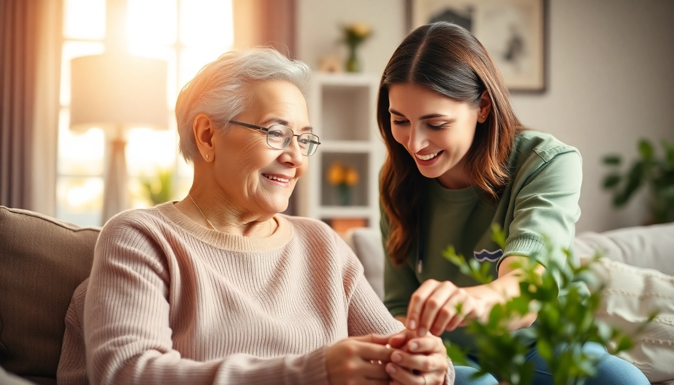 Caregiver providing compassionate assistance in a Pflegedienst setting, fostering trust and comfort.