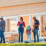 Familie bei der Hausrenovierung: Teamarbeit und Fortschritt in einem hellen Zuhause.