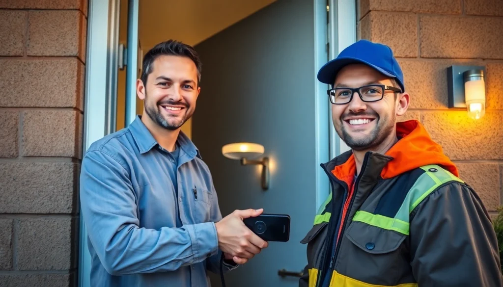 Schlüsseldienst öffnet mit Geschick eine Tür in Osthofen, professioneller Techniker bei der Arbeit.