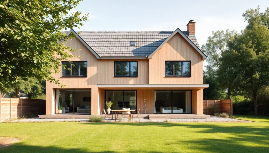 SIP House Projects: Ein modernes SIP-Haus mit großen Fenstern und minimalistischer Architektur in einer ländlichen Umgebung.
