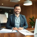Headhunter Gelsenkirchen berät professionell im Büro über Bewerbungsmöglichkeiten.