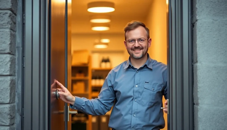Der Schlüsseldienst Karlsruhe öffnet beschädigungsfrei eine Tür mit professioneller Technik.