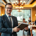 Headhunter Gastronomie in einem eleganten Restaurant, zeigt Rekrutierungserfolg und Professionalität.