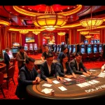 DOLA789 casino scene with gamblers enjoying games and vibrant betting atmosphere.