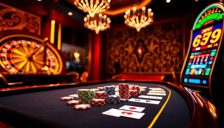 Experience the thrill of 6789 at a luxury casino table with poker chips and a roulette wheel.