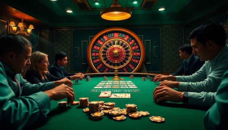 Experience game bài excitement at a luxurious poker table with thrilling gameplay.