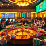 Go88 online gaming experience with players at a vibrant roulette table, capturing the excitement and luxury of casino nightlife.