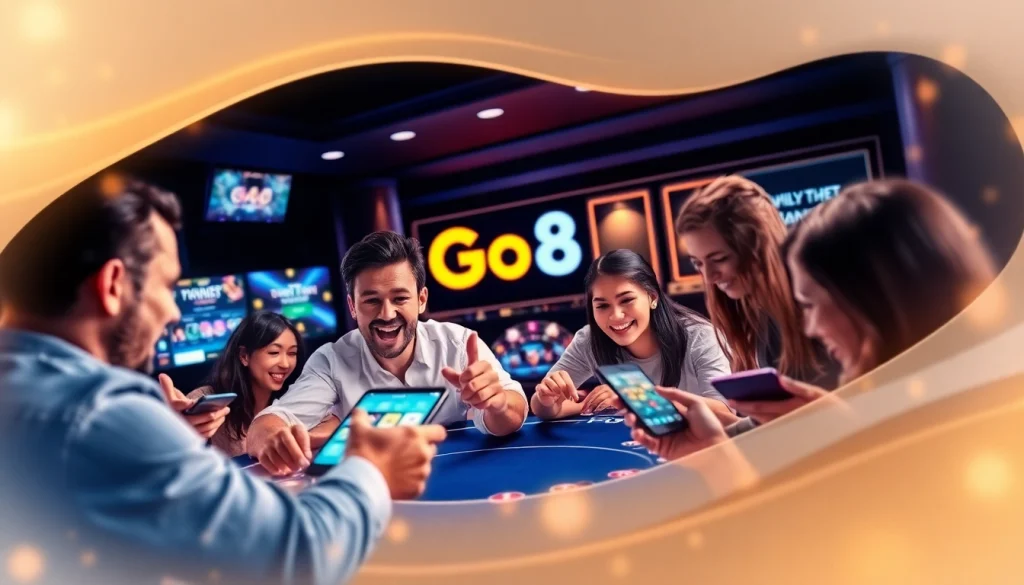 Go8 online gaming interface with players engaged in digital casino action.
