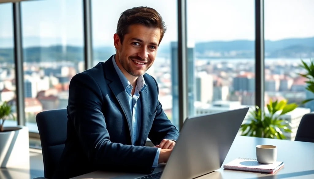 Headhunter Schweiz interviewt Kandidaten in modernem, ansprechendem Büro.