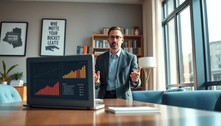 Personalberater diskutiert mit Klienten in heller, eleganter Büroumgebung.