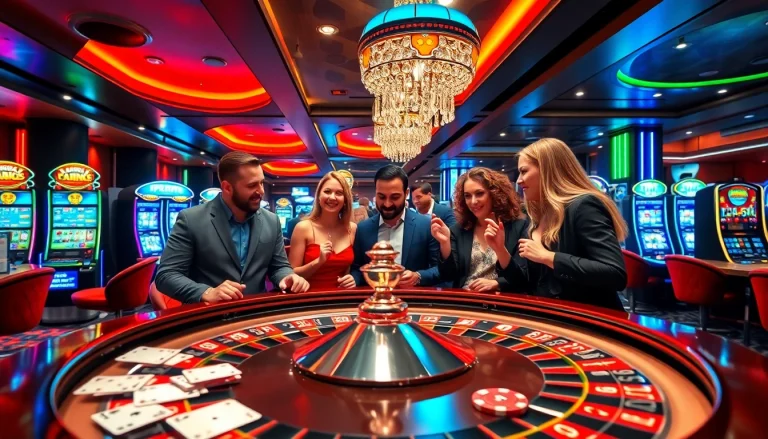 Players engaging at a roulette table in the luxurious qq88 co com casino environment.