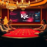 Dynamic casino gaming experience at https://kjc.money/ featuring excited players at a blackjack table.