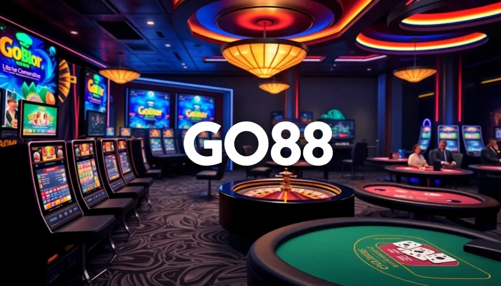 Engaging online gaming experience with vibrant elements at GO88 casino.