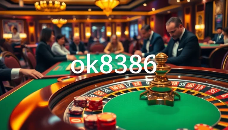 Exciting casino action featuring stunning poker chips and roulette table reflecting ok8386 gaming experience.